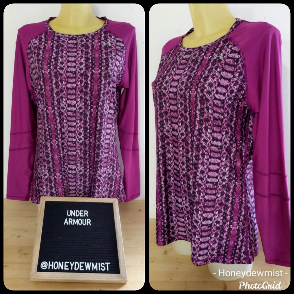 UNDER ARMOUR Purple Snakeskin Print Fitted Shirt